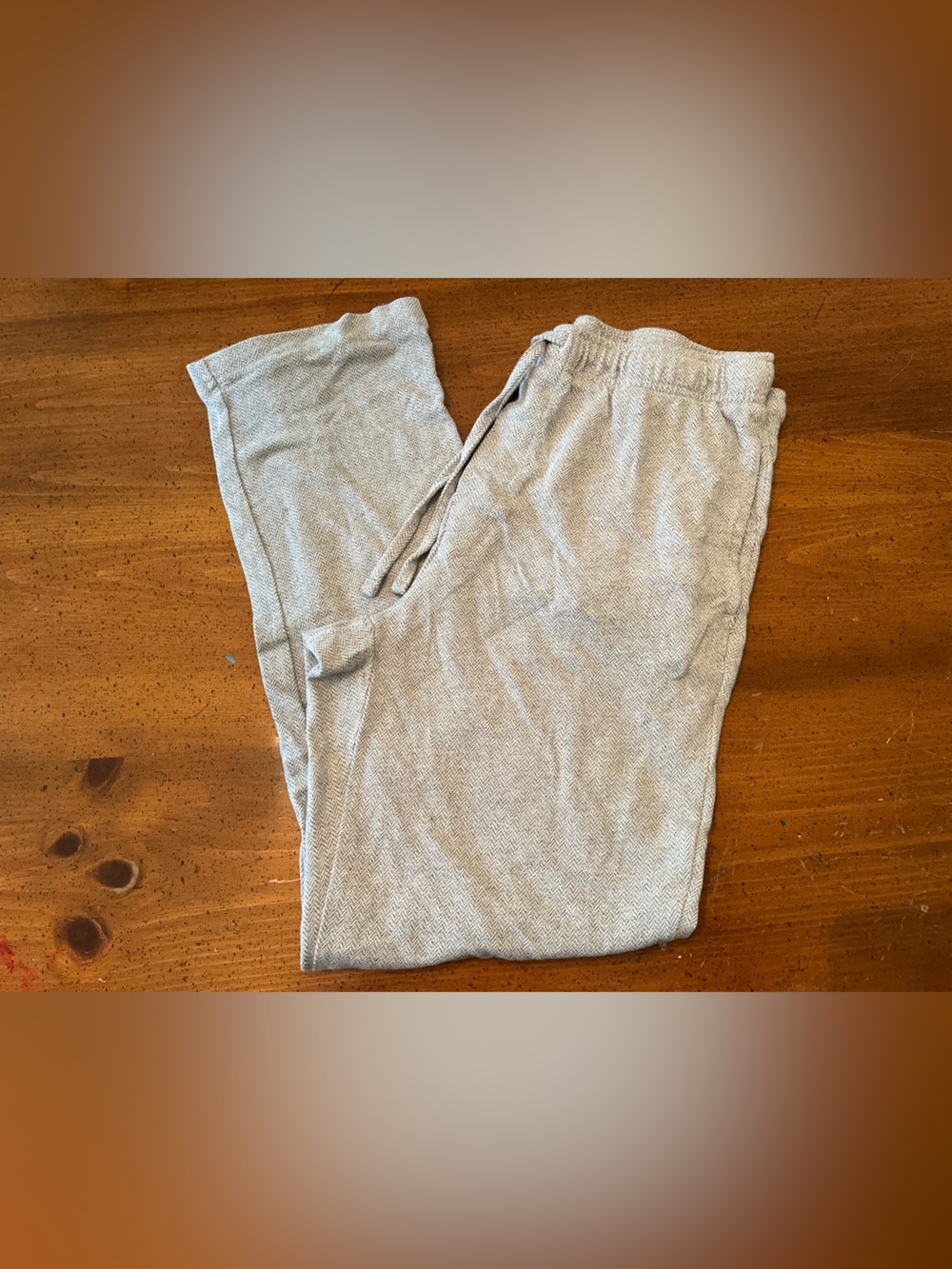 Men's Sonoma Light Gray Herringbone Essential Knit Pajama Pants - Size M